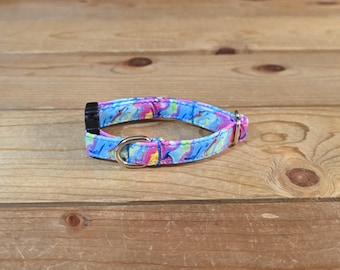 6"-12" Dog Collar 1/2" Width, Pet Collar, XS, Small, Cat, Dog Collar, Colorful, Psychedelic