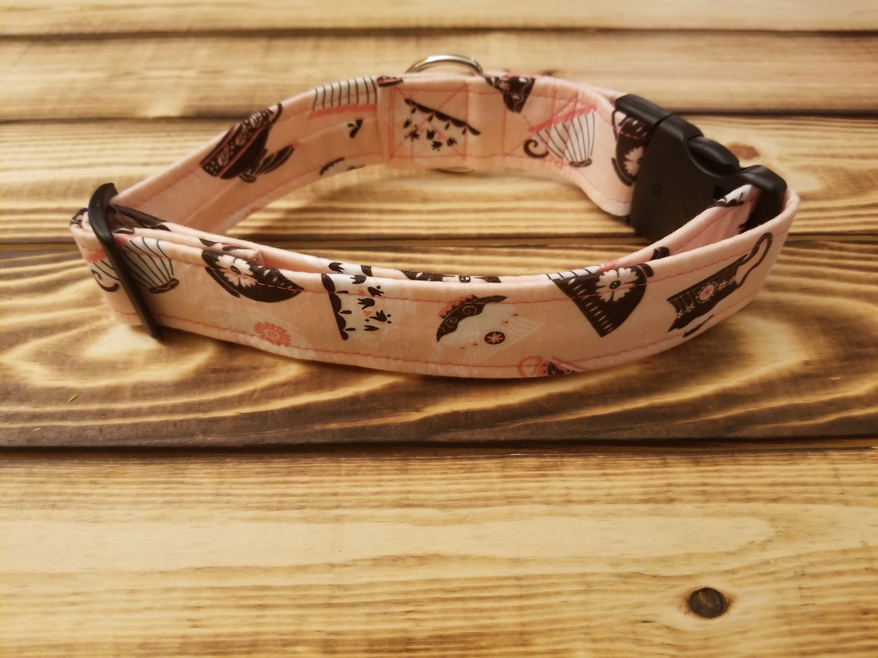 1426 Spill The Tea Dog Collar 1.5 Width, Fabric Collar, Pet Collar