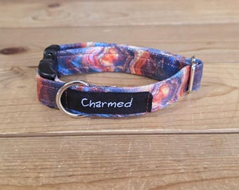 9"-18" Holographic Agate Dog Collar 3/4" Width, Pet Collar, Small Dog Collar, Holographic, Crystal Collar, Agate, Sparkles, Flashy Dog