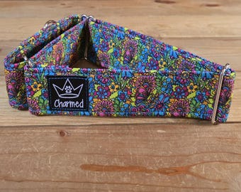 14"-27" Martingale Collar 2" Width, Pet Collar, Medium, Large, Big Dog Collar, Floral Martingale Collar, Vintage Vibes, Flower Collar