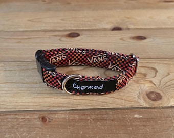 9"-18" Dog Collar 3/4" Width, Pet Collar, Small Dog Collar, Medium, Vans, Sneakers, Checkered Collar