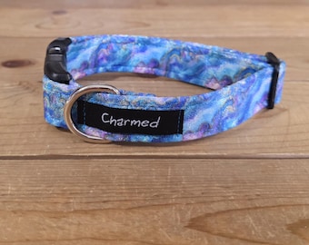 11"-22" Holographic Agate Dog Collar 1" Width, Pet Collar, Small, Medium, Large, Holographic, Crystal Collar, Agate, Sparkles, Flashy Dog
