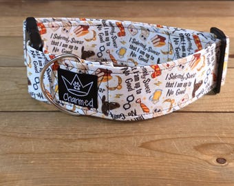 14"-28" Dog Collar 2" Width, Pet Collar, Medium, Large, XL, Fun Dog Collar, Solemnly Swear Dog Collar, HP Collar, Buckle Collar, No Good