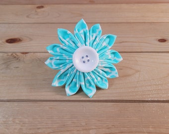 3.5" Kanzashi Flower, Hook and Loop Backing, Collar or Harness Flower, One Size Fits All, Dog Flower, Girly Flower, Pet Supplies