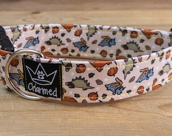 13"-26" Fall Dog Collar 1.5" Width, Pet Collar, Medium, Large, XL Dog Collar, Autumn Collar, Leaves, Seasonal Collar, Buckle Collar