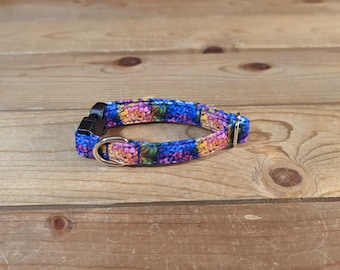 6"-12" Dog Collar 1/2" Width, Pet Collar, XS, Small, Cat, Dog Collar, Colorful, Floral, Flower Collar