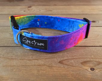 13"-26" Spectrum Dog Collar 1.5" Width, Pet Wear, Small, Medium, Large Dog Collar, XL, Colorful, Fun, Vibrant, Spectrum Collar