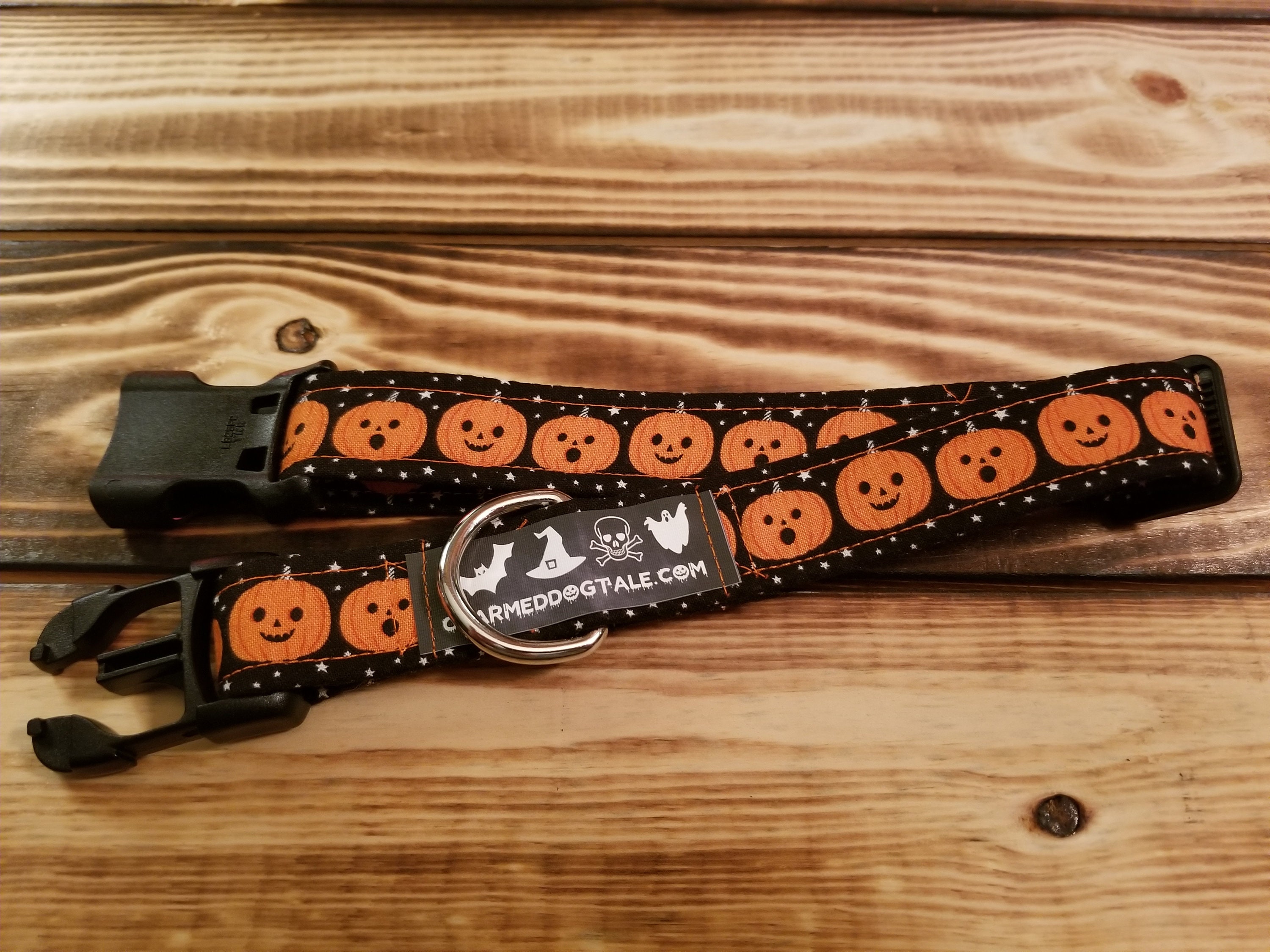 1324 Halloween Dog Collar 1 width, Pet Collar, Fabric Collar, Pet