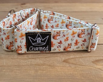 12"-20" PETITE Fall Martingale 1.5" Width, Pet Collar, Medium, Large, XL Dog Collar, Autumn Collar, Leaves, Seasonal Collar, Martingale