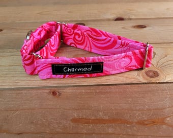 12"-22" Valentine's Day Martingale Collar 1" Width, Pet Collar, Medium, Large, Dog Collar, Holiday Collar, Love Martingale, Woof You