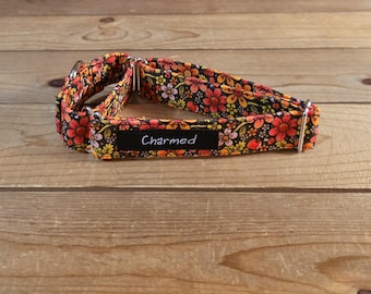 12"-22" Martingale Collar 1" Width, Pet Collar, Medium, Large Dog Collar, Bright Dog Collar, Summer, Floral Martingale, Cottagecore