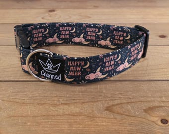 13"-26" New Years Dog Collar 1.5" Width, Pet Collar, Small, Medium, Large Dog Collar, Holiday Collar, Party, Celebration