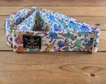 14"-27" Martingale Collar 2" Width, Pet Collar, Medium, Large, Big Dog Collar, Dinosaur Collar, Dino, T-Rex