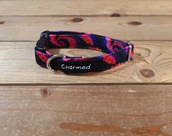 9"-18" Dog Collar 3/4" Width, Pet Collar, Small Dog Collar, Medium, Tie Dye, Summer Fun, Vibrant, Hippie Hound