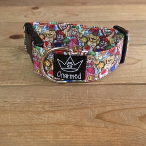 PETITE 11"-18" Dog Collar 1.5" Width, Pet Collar, Small, Videogame Dog Collar, Throwback Collar, Buckle Dog Collar, Mario, Luigi,