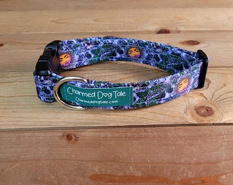 11"-22" Dog Collar 1" Width, Pet Collar, Small, Medium, Large Collar, Summer Collar, Black Raspberry Collar, Sun Collar, Cottagecore