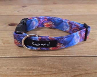 11"-22" Holographic Agate Dog Collar 1" Width, Pet Collar, Small, Medium, Large, Holographic, Crystal Collar, Agate, Sparkles, Flashy Dog