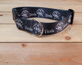 1.5" Width Vizsla Head Collar or Martingale, Unisex Collar, Vizsla, Support Rescue, Pointer, Hungarian, Hunting Dog, Bird Dog