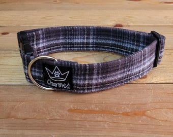 13"-26" Fido's Flannel Dog Collar 1.5" Width, Pet Collar, Small, Medium, Large, XL, Dog Collar, Mammoth Flannel, Warm Collar, Plaid