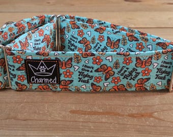 15"-28" Swear Martingale Collar 2" Width, Medium, Large, XL, Explicit, Naughty Collar, Funny, Explicit, I Don't Give A Flying Fuck