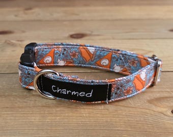 9"-18" Fall Dog Collar 3/4" Width, Pet Collar, Small, Cat, Dog Collar, Autumn Collar, Leaves, Seasonal Collar, Buckle Collar