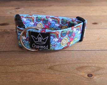PETITE 11"-18" Dog Collar 1.5" Width, Pet Collar, Small Dog Collar, Fun Beach Collar, Buckle Dog Collar, Summer Vibes Dog, Girl Collar