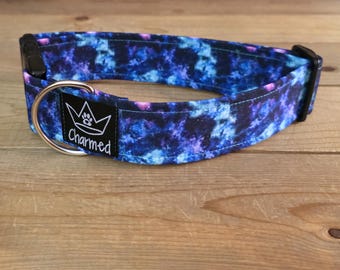 13"-26" Dog Collar 1.5" Width, Neon Collar, Medium, Large, XL, Summer Dog Collar, Galaxy Dog Collar, Outerspace, Star Collar