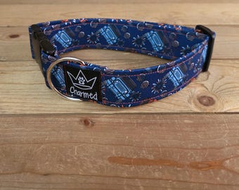 13"-26" Dog Collar 1.5" Width, Pet Collar, Large Dog Collar, Medium Collar, Small, 4th of July, Patriotic, Red White & Blue Collar, Holiday