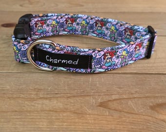 11"-22" Mermaid Dog Collar 1" Width, Pet Collar, Medium, Large, XL, Ocean, Beach,  Cartoon Dog Collar, Buckle Dog Collar, Ariel
