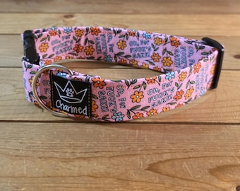 13"-26" Swear Dog Collar 1.5" Width, Small, Medium, Large, XL, Oh For Fucks Sake, Naughty Dog Collar, Explicit, Funny Dog Collar
