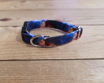 6"-12" Galaxy Dog Collar 1/2" Width, Pet Collar, XS, Small, Cat, Dog Collar, Galaxy, Stars, Nebula, Buckle Collar