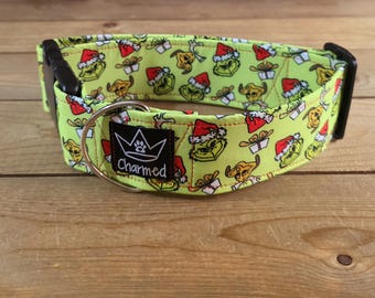 14"-28" Christmas Dog Collar 2" Width, Pet Collar, Small, Medium, Large Dog Collar, XL, Holiday Collar, Side Release Buckle, Santa, Lights