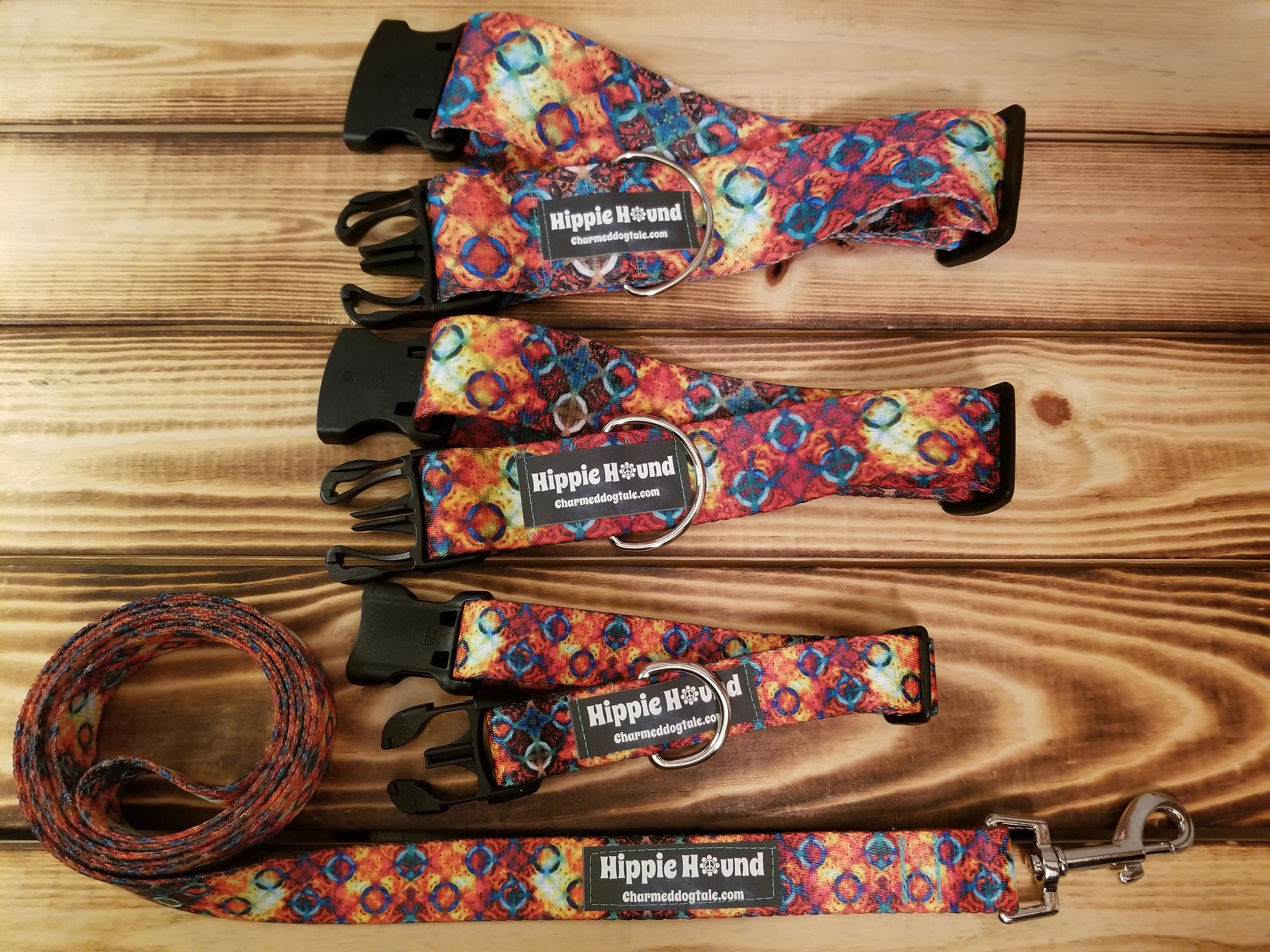 Hippie Hound Dog Collars and Leash, Designer Collar, Martingale
