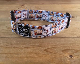 13"-26" Christmas Dog Collar 1.5" Width, Pet Collar, Small, Medium, Large Dog Collar, Holiday Collar, Side Release Buckle, Santa, Lights