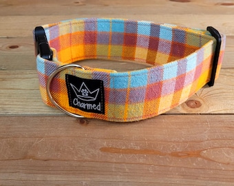 14"-28" Fido's Flannel Dog Collar 2" Width, Pet Collar, Small, Medium, Large, XL, Dog Collar, Mammoth Flannel, Warm Collar, Plaid