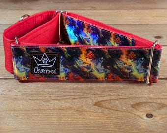 15"-28" Holographic Martingale Collar 2" Width, Medium, Large, XL, Colorful, Waterproof Ottertex Lined