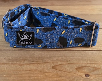 14"-27" Funny Martingale Collar 2" Width, Medium, Large, XL, Naughty Collar, Funny, Little Ray of Pitch Black