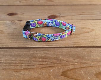 6"-12" St. Patrick's Day Collar 1/2" Width, Pet Collar, Cat, Tiny Dog Collar, XS, Holiday Collar, Lucky, Pot of Gold, Clover