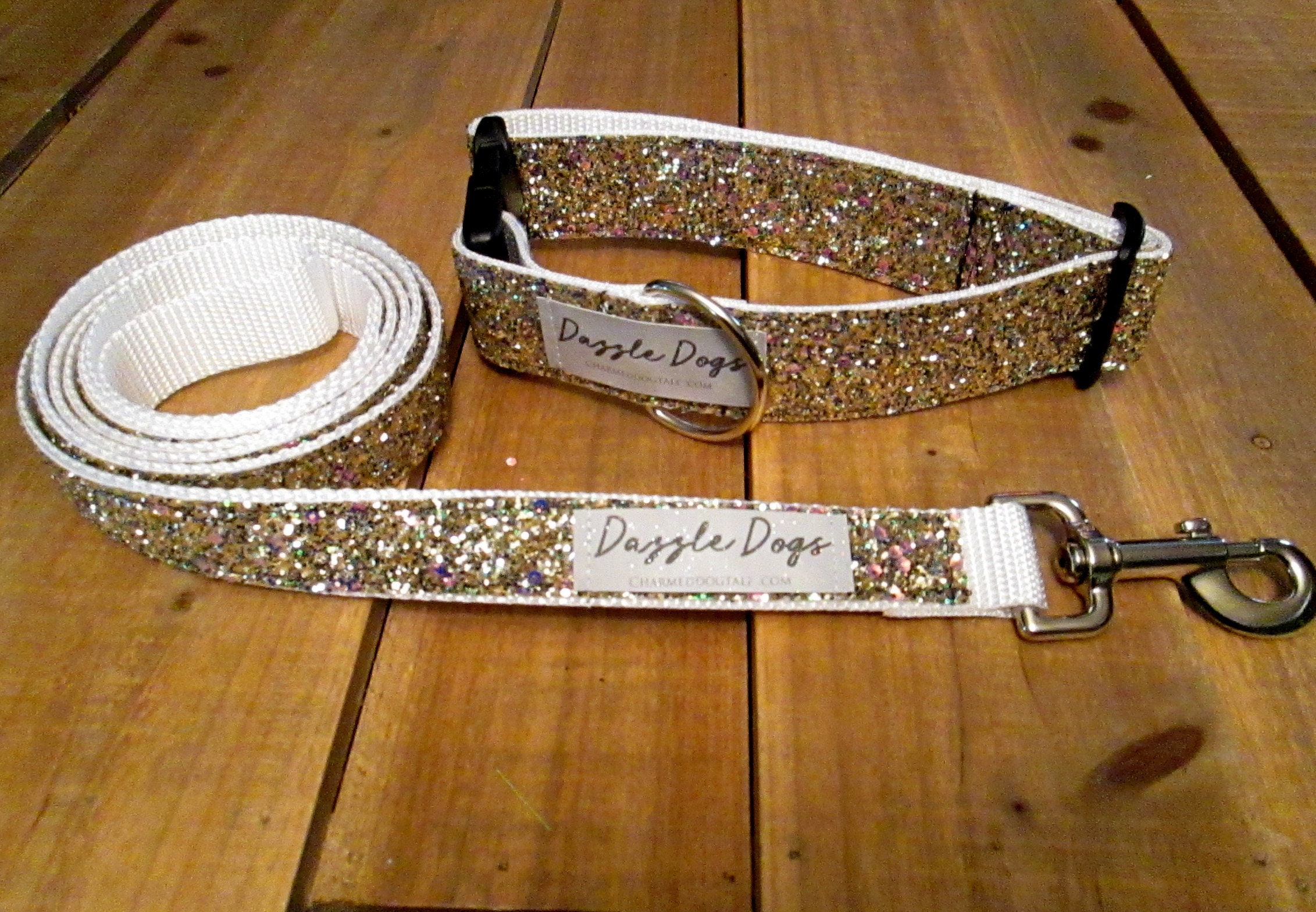 1325 Glitz & Glam Dazzle Dog Collar Set 1.5 Width Collar 6ft Leash