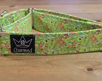 14"-27" Martingale Collar 1.5" Width, Pet Collar, Medium, Large, XL, Martingale Dog Collar, Sneakers, Candy, Fun Martingale, Neon Green