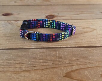 6"-12" Spectrum Collar 1/2" Width, Pet Wear, XS, Small, Cat, Dog Collar, Kittens, Teacup Pup, Colorful, Fun,