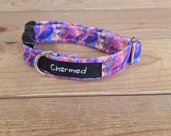 9"-18" Holographic Agate Dog Collar 3/4" Width, Pet Collar, Small Dog Collar, Holographic, Crystal Collar, Agate, Sparkles, Flashy Dog