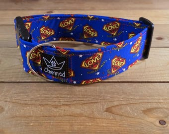 14"-28" Valentine's Day Collar 2" Width, Small, Medium, Large, XL, Holiday Collar, Love, Hearts, Woof You