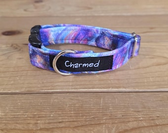 9"-18" Holographic Agate Dog Collar 3/4" Width, Pet Collar, Small Dog Collar, Holographic, Crystal Collar, Agate, Sparkles, Flashy Dog