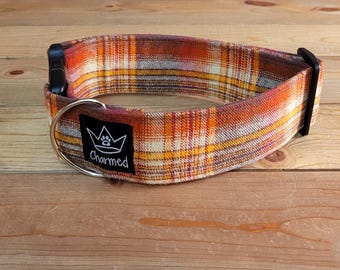 14"-28" Fido's Flannel Dog Collar 2" Width, Pet Collar, Small, Medium, Large, XL, Dog Collar, Mammoth Flannel, Warm Collar, Plaid