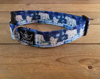 13"-26" Winter Dog Collar 1.5" Width, Pet Collar, Small, Medium, XL, Large Dog Collar, Winter Dog, Seasonal Buckle Collar, Snowflake
