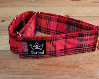 15"-28" Fido's Flannel Martingale Collar 2" Width, Pet Collar, Small, Medium, Large, XL, Dog Collar, Mammoth Flannel, Warm Collar, Plaid