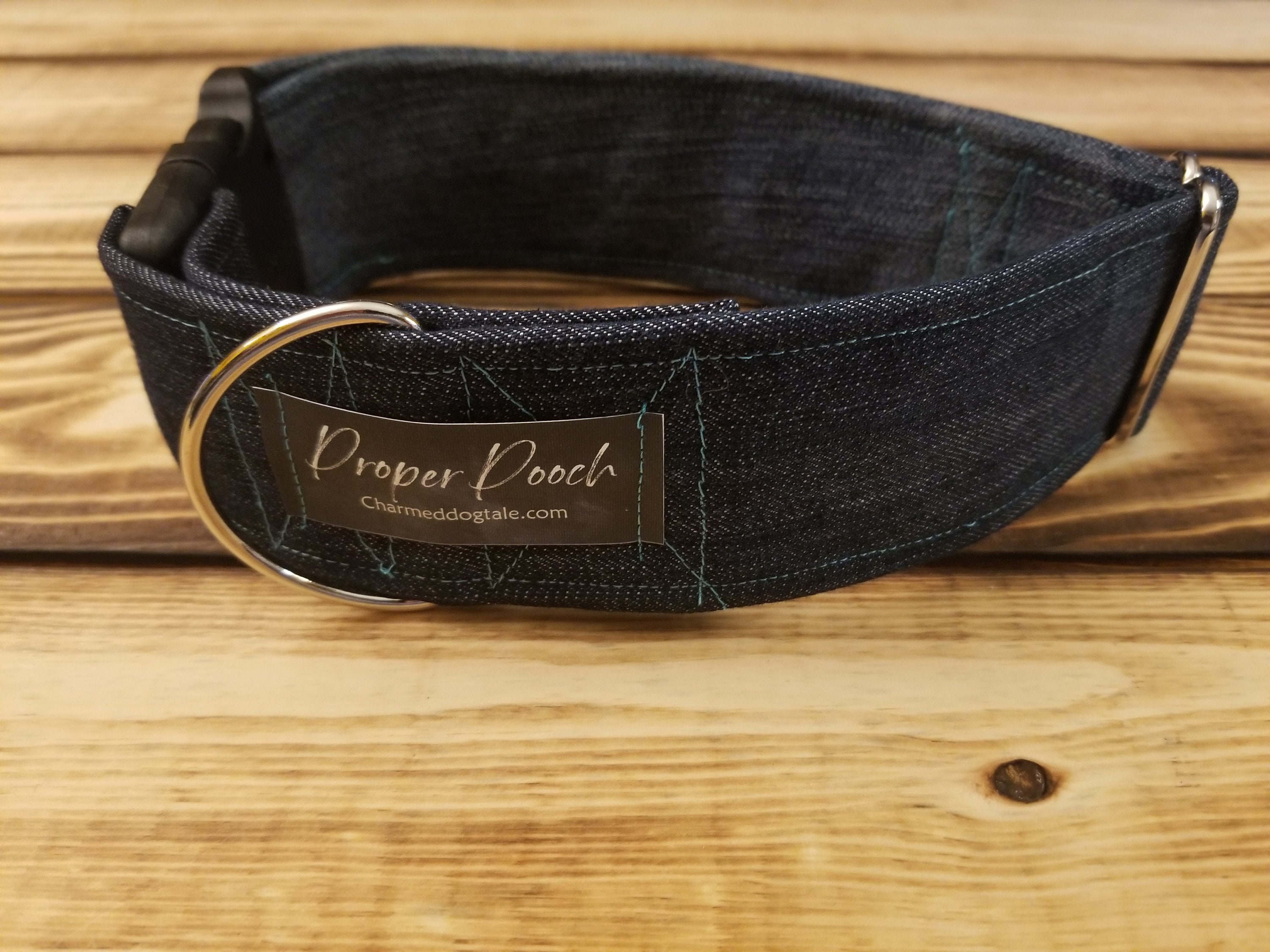 1526 Proper Pooch Denim Dog Collar 2 Width, Pet Accessory, Fabric