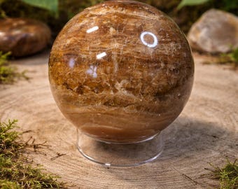 Chocolate Calcite Sphere, 12oz, 62mm, Sphere Stand Included