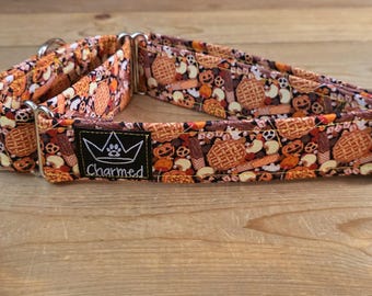 15"-28" Fall Martingale 1.5" Width, Pet Collar, Medium, Large, XL Dog Collar, Autumn Collar, Leaves, Seasonal Collar, Martingale Collar